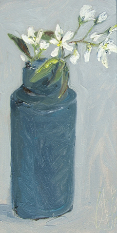Anne Jitske Salverda, Voorjaar raast langs me heen, 180 euro, Olieverf op paneel, 26x13 cm