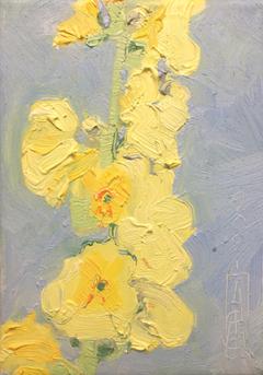 Anne Jitske Salverda, Mooieste Laatbloeier, 175 euro, Olieverf op doek zonder lijst, 18x13 cm