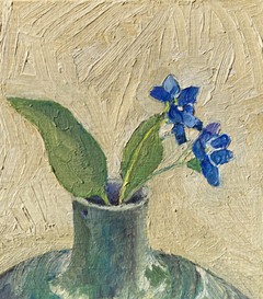 Anne Jitske Salverda, In de nieuwe Ierse vaas, 135 euro, Olieverf op paneel zonder lijst, 11,5x11,5 cm