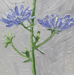 Anne Jitske Salverda, Uit de uitbundige berm, 145 euro, Olieverf op paneel zonder lijst, 15x15 cm
