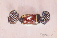 Gea Slotman, Chocotof, 115 euro, Acryl op hout zonder lijst, 8x12 cm