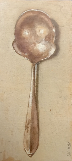 Gea Slotman, Vintage aardappellepel, 165 euro, Acryl op hout zonder lijst, 9x20x1 cm