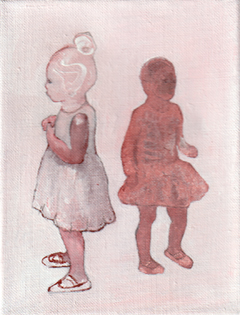 Edith Snoek, Dansen, Olieverf op doek zonder lijst, 24x18 cm, €.150,-