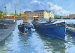 Geke Steenmetz, Scheepvaartmuseum, 250 euro, Olieverf op paneel in baklijstje, 13x18 cm