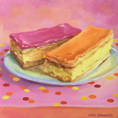 Geke Steenmetz, Echt HEMA, 210 euro, Olieverf op paneel in baklijst, 15x15 cm