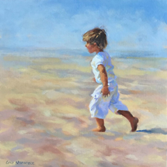 Geke Steenmetz, Rennen, 240 euro, Olieverf op paneel zonder lijst, 20x20 cm
