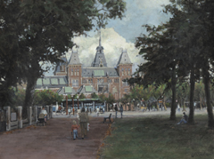 Walter Stoelwinder, Rijksmuseum, Acryl op paneel in baklijst, 30x40 cm, €.1200,-