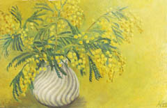 Annemarie Verschoor, Mimosa, 175 euro, Olieverf op paneel, 19x30 cm