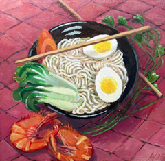 Annemarie Verschoor, Ramen 1 groen, 180 euro, Olieverf op paneel zonder lijst, 23x23 cm