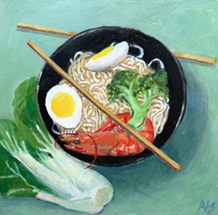 Annemarie Verschoor, Ramen 2 groen, 180 euro, Olieverf op paneel zonder lijst, 23x23 cm