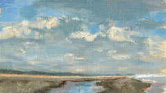 Leo van der Vlist, Strand, Olieverf op doekop MDF, 10x18 cm, €.230,-