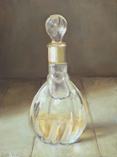 Serge de Vries, Parfumfles, Olieverf op paneel, 16x12 cm, €.225,-