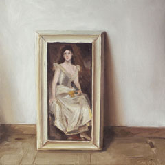 Serge de Vries, Roccoco Schilderij, Olieverf op paneel, 20x20 cm, €.195,-