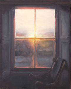 Serge de Vries, Stoel voor het raam, 245 euro, Olieverf op paneel (zonder lijst), 19x15,2 cm