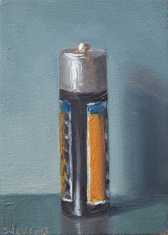 Serge de Vries, Batterij miniatuur, 150 euro, Olieverf op paneel zonder lijst, 5x7 cm