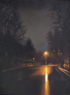 Serge de Vries, Nacht weg nr5, 825 euro, Olieverf op paneel zonder lijst, 40x30 cm