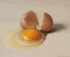 Serge de Vries, Ei nr. 9, 450 euro, Olieverf op paneel zonder lijstje, 12,5x15,5 cm