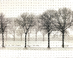 Annette van Waaijen, Once upon a time in de sneeuw 2, Gemengde techniek met foto op stof in baklijst, 24x30 cm, €.375,-