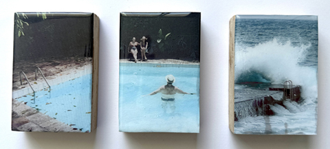 Annette van Waaijen, Serie Pool 1 t/m 3, 70 euro per stuk, Mixed Media, 6x9 cm