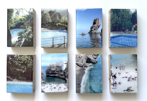 Annette van Waaijen, Serie Water 1 t/m 8, 70 euro per stuk, Mixed Media, 6x9 cm