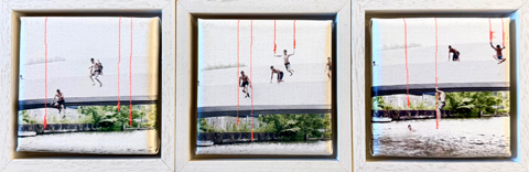 Annette van Waaijen, Springers, 145 euro, Gemengde techniek op doek in baklijstje, 10x10 cm