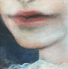 Antje Weber, Kiss of a girl, Oil on canvas , 15x15 cm, €.110,-
