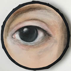 Antje Weber, Dark lovers eye, Acryl op doek, 20 cm, €.110,-