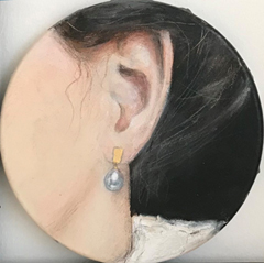 Antje Weber, Pearl earing, Acryl op doek, 20 cm, €.110,-