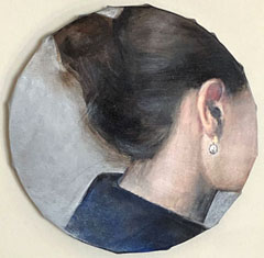 Antje Weber, Clara, 150 euro, Acryl op doek met bladgoud, 20 cm
