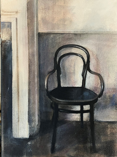 Antje Weber, Thonet Chair, 280 euro, Acrylic on canvas without frame, 40x30 cm