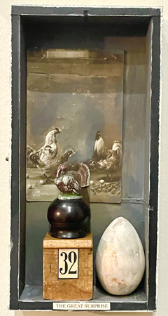 Antje Weber, The great surprise, 150 euro, Mixed media in vintage box, 12x25x4 cm