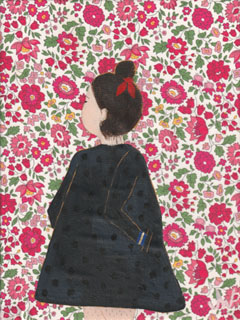 Joelle Wehkamp, Liberty girl 2, Gemengde techniek, 24x18 cm, €.150,- euro