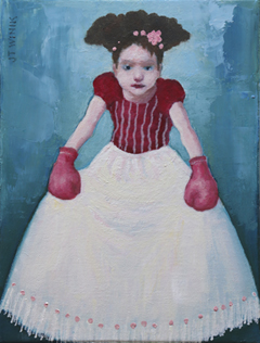 JoAnna Winik, Boxing girl juanitaoil, 850 euro, Olieverf op doek zonder lijst, 30x23 cm