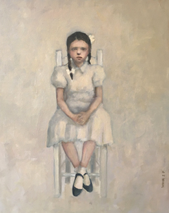 JoAnna Winik, Sitting Girl 2, Oil on canvas, 51x41 cm, €.850,-