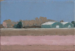Gineke Zikken, Bollenvelden roze, Olieverf op doek, 10x15 cm, €.300,-