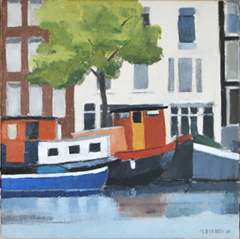Gineke Zikken, Amstel 1, 900 euro, Olieverf op doek in baklijst, 40x40 cm