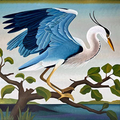 Yvonne Zomerdijk, IJsvogel, 2895 euro, Acryl op doek in zwarte baklijst, 120x120 cm