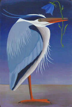 Yvonne Zomerdijk, Nachtvogel, 275 euro, Acryl op hout zonder lijst, 30x20 cm